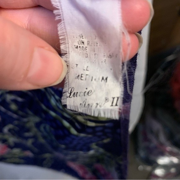 Vintage Lucie Ann II Floral Lacey Lingerie Robe Kimono Made in USA Size Medium - Picture 4 of 14